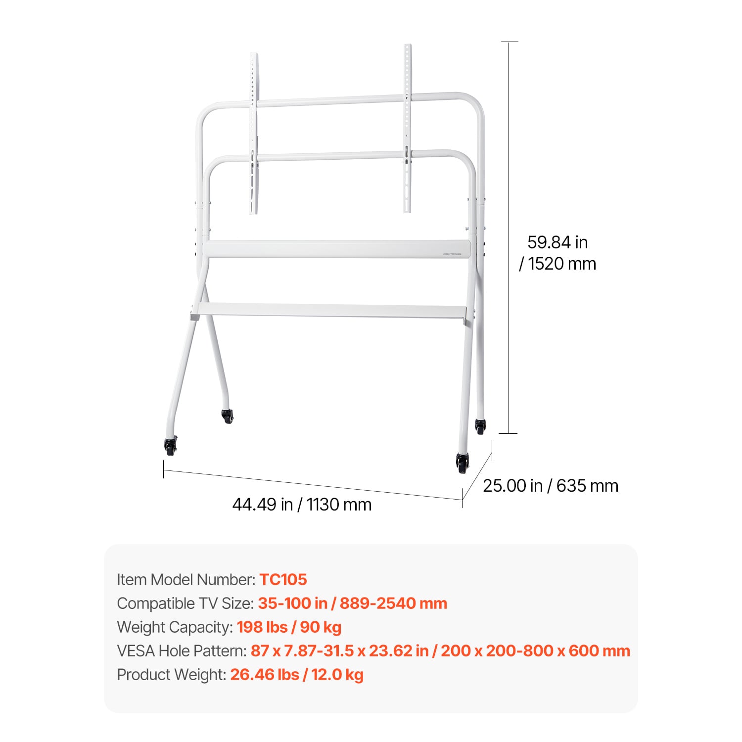 Mobile Tv Stand With Wheels For Led Lcd Oled Flat And Curved Tvs_voghion.com
